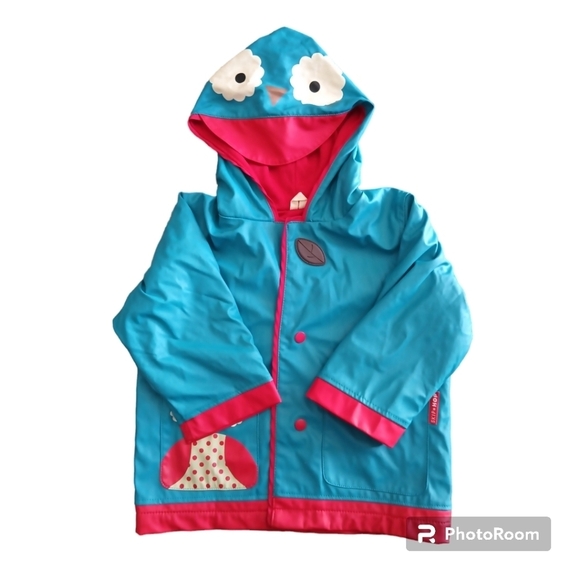 Skip Hop Zoo Little Kid-Toddler Hooded Raincoat for Girls, Owl, Blue. Si… - Picture 7 of 16